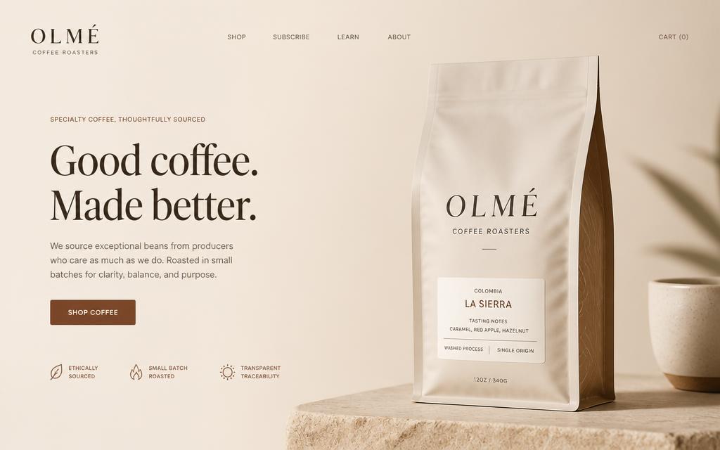 Ιστοσελίδα brand specialty καφέ από το EGO